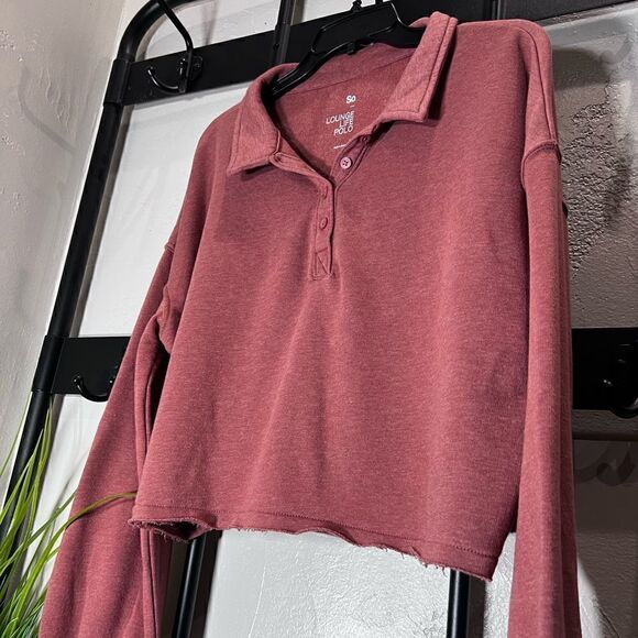 SO fleece cropped, lounge life polo, size large - Picture 4 of 13